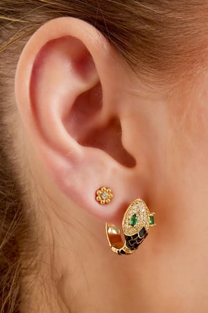 Schlangenohrringe mit Zirkonsteinen Rosa Kupfer h5 Bild3